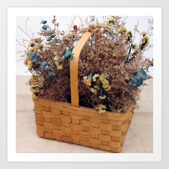 Mothers Basket of Lovely Flowers Art Print
