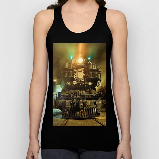 UP 9000. Union Pacific. Steam Train Locomotive. © J&S Montague. Unisex Tank Top