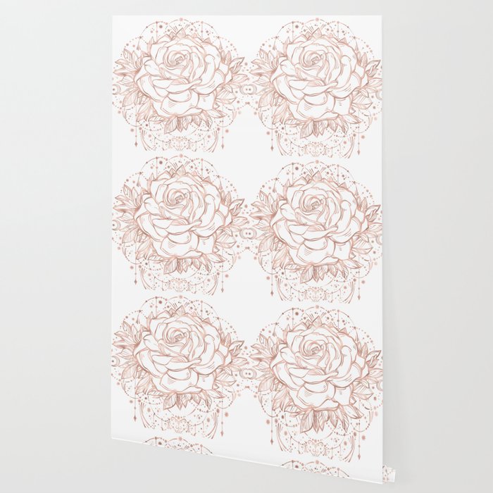 Mandala Lunar Rose Gold Wallpaper By Naturemagick Society6