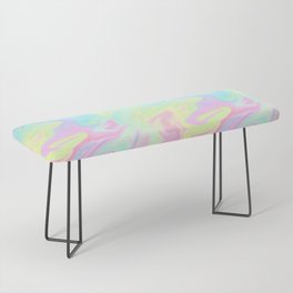 Colorful Iridescent Swirls Pattern Bench