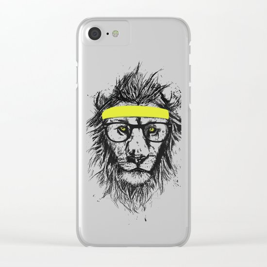 hipster lion Clear iPhone Case