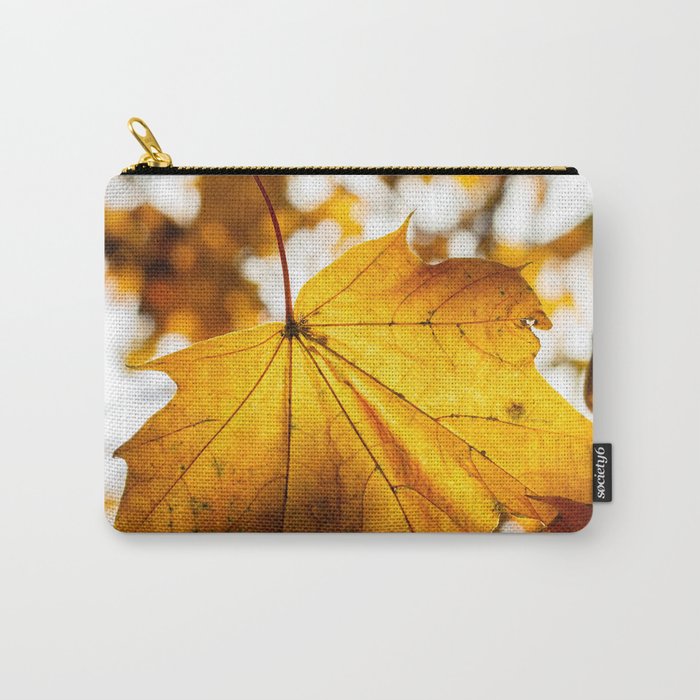 Close Up Of Acer Platanoides Leaves In Fall Carry-All Pouch