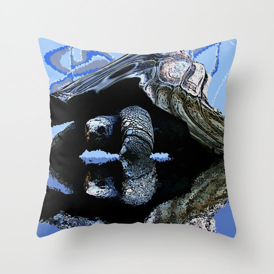 Blue Turtle Throw Pillow