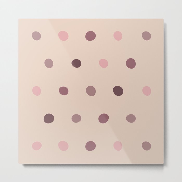 Pale pink big blob polka dots pattern Metal Print