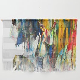 Colorful oil painting texture with brush strokes. Abstract background with isolated edge Wall Hanging