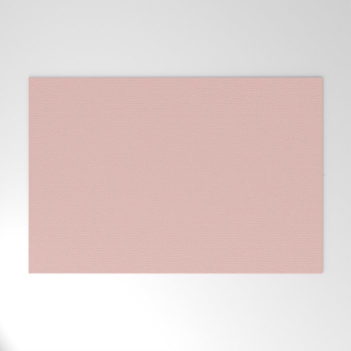 PINK HIBISCUS LIGHT PASTEL SOLID COLOR  Welcome Mat