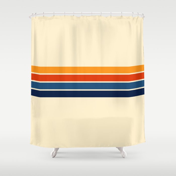 Classic Retro Stripes Shower Curtain By, 80s Shower Curtain Hooks