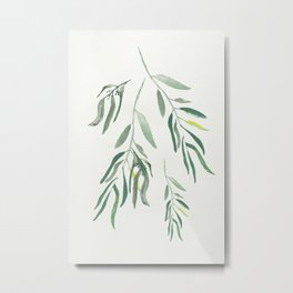 Eucalyptus Branches II Metal Print | Curated, Minimalism, Scandinavian, Illustration, Branch, Delicate, Elegant, Digital, Tropical, Minimal 