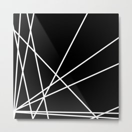 Eleven lines - minimalism - black and white Metal Print