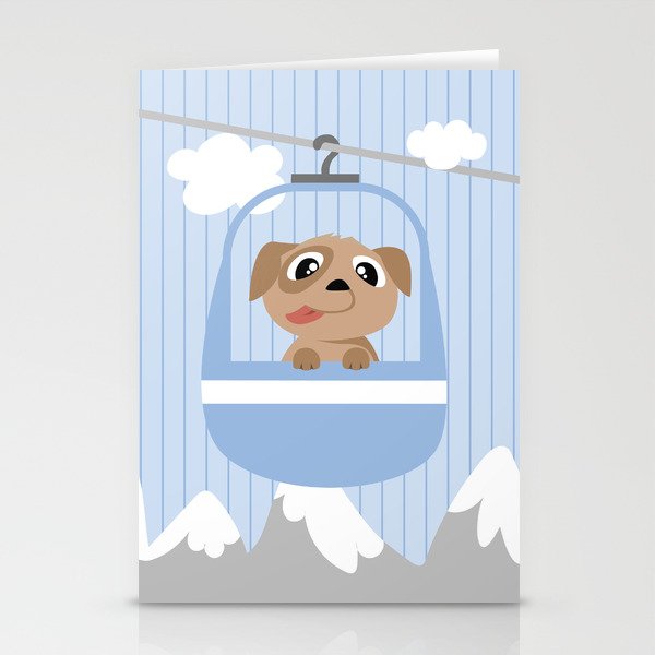 Mobil series cable car dog Stationery Cards