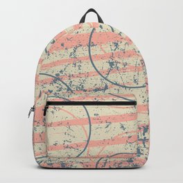 Boho Abstract Painted Stripes and Circles in Muted Pink Blue Beige Backpack