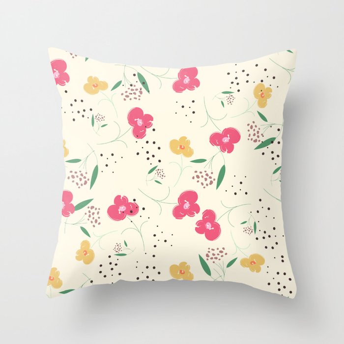Floral Simple Pattern Throw Pillow
