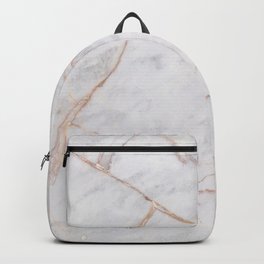 White Italian Marble & Gold Backpack