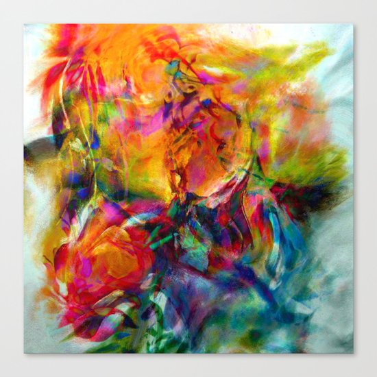 abstract about wine, flowers, party Canvas Print