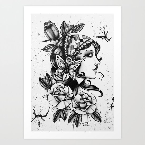 Gipsy Girl - TATTOO Art Print