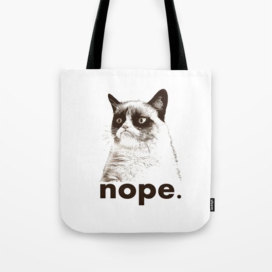 NOPE - Grumpy cat. Tote Bag