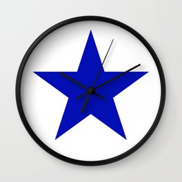 BLUE STAR WITH WHITE SHADOW. Wall Clock