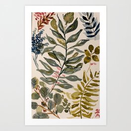 watercolor plants Art Print