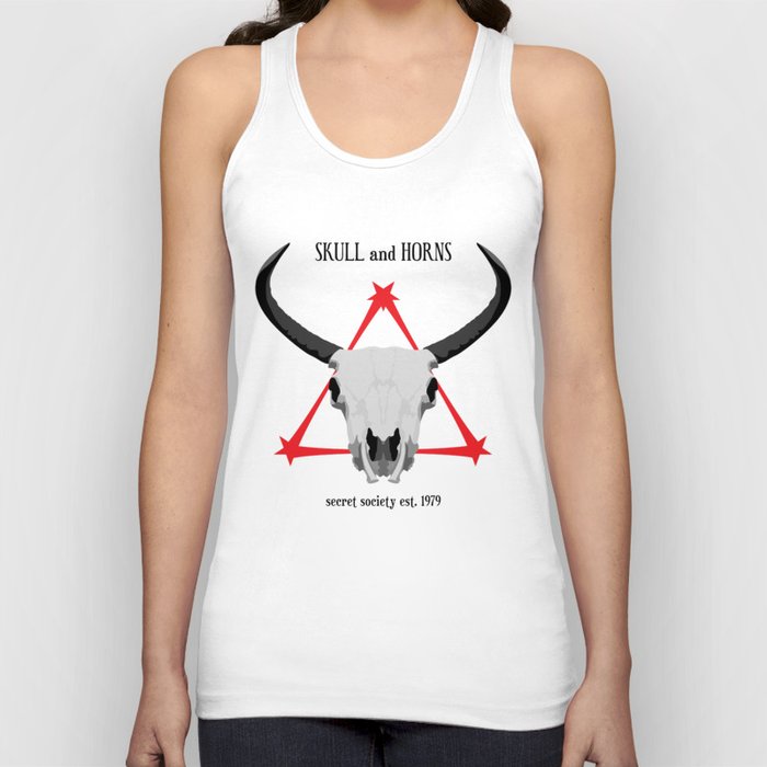 Skull and Horns Red Pyramid Tank Top