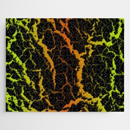 Cracked Space Lava - Lime/Orange Jigsaw Puzzle