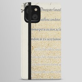 Vintage calligraphic poster with insects iPhone Wallet Case