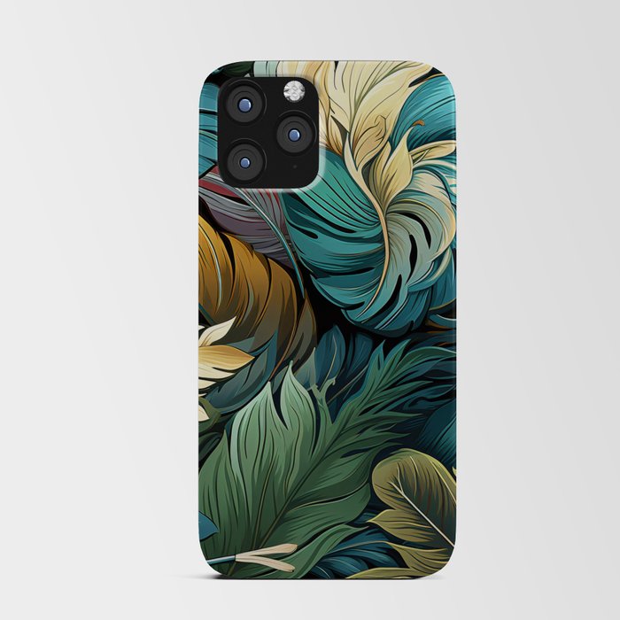 Tropical abstract leaves iPhone Card Case