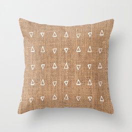 Triangle Mud Cloth Pattern Bastet Weave  Throw Pillow