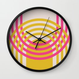 Arches in Fandango Pink and Mustard Yellow Wall Clock
