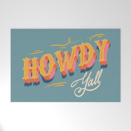 Howdy Y'all | Yellow Orange Blue Welcome Mat