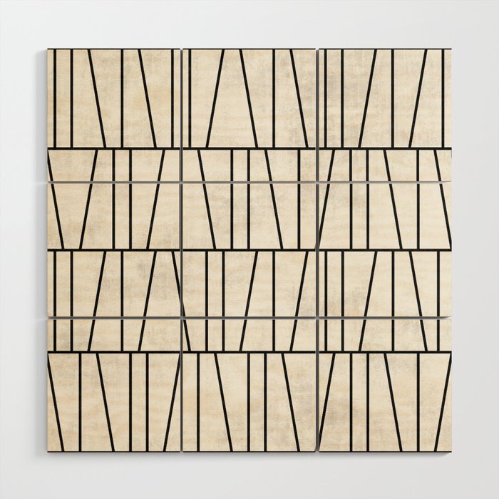 Mid-Century Modern Pattern No.6 - White Wood Wall Art