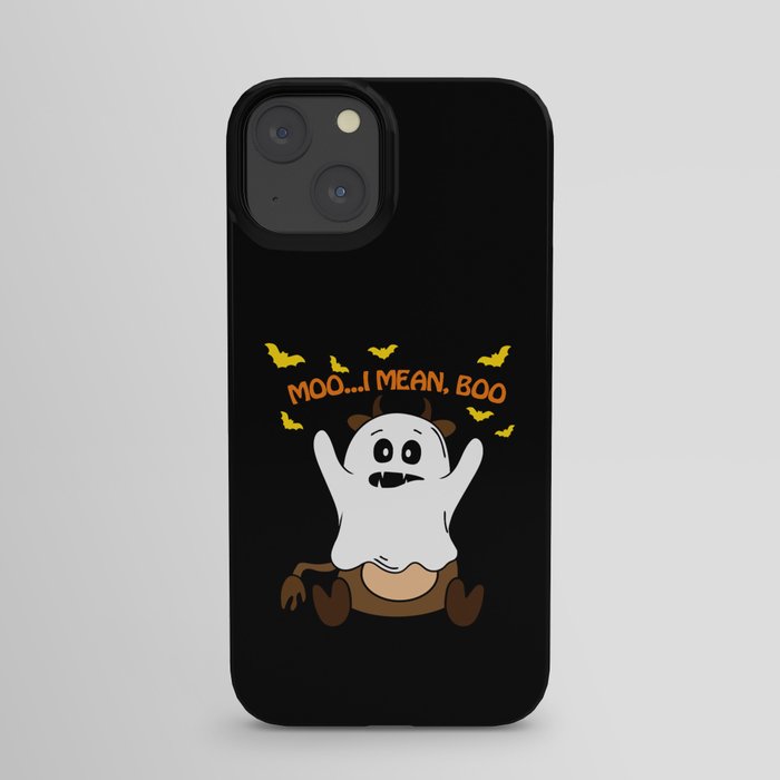 Ghost Cow Moo I Mean Boo Funny Halloween iPhone Case