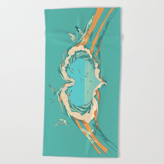 My Heart & The sea Beach Towel