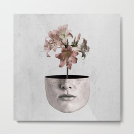 Absent Metal Print | Surrealism, Flower, Minimalism, Modern, Minimalistic, Surreal, Face, Minimal, Effective, Digital 