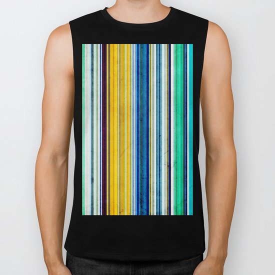 Colorful Stripes of Texture Biker Tank