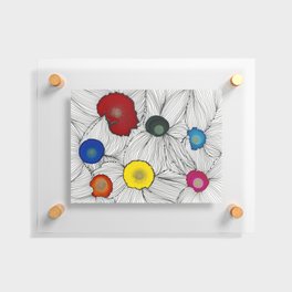 Bubble strip flowers Floating Acrylic Print