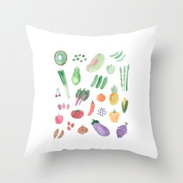 Fruit & Veg Throw Pillow