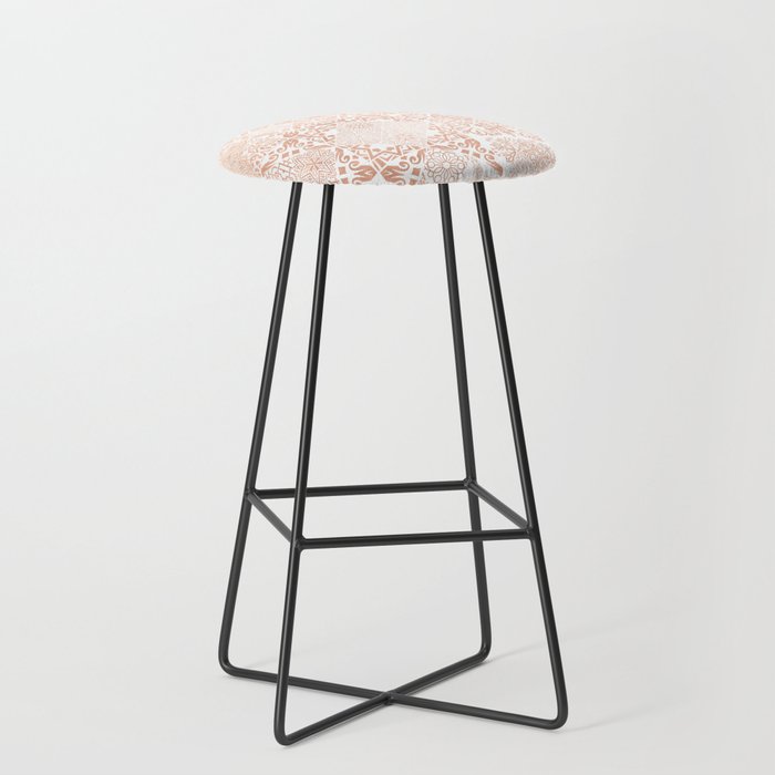 Moroccan Tiles Rosegold Bar Stool By Monikastrigel Society6 Moroccan Tiles Rosegold Bar Stool