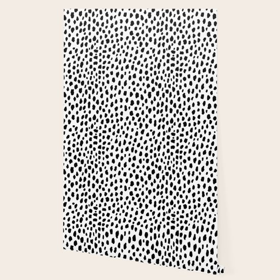 dalmatian spots black white wallpaper by designmindsboutique