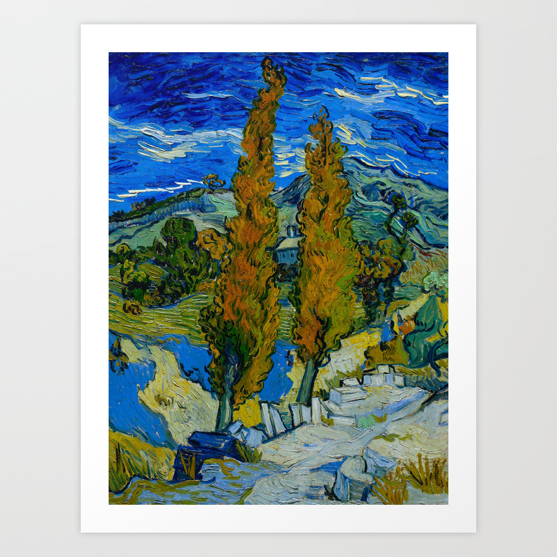 Vincent Van Gogh Beautiful Night Oil Painting Poplars At Saint