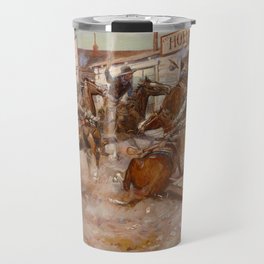 “In Without Knocking” by Charles M Russell Travel Mug