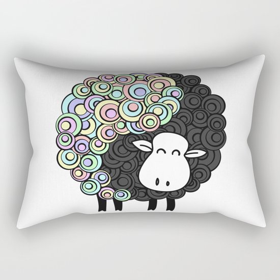 Yin Yang Sheep Rectangular Pillow