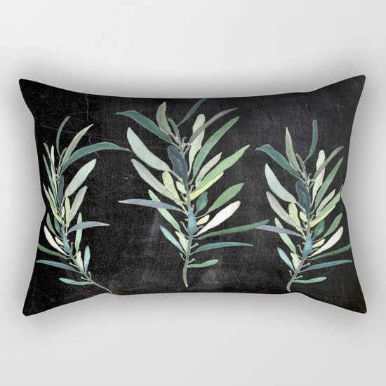 Eucalyptus Branches On Chalkboard Rectangular Pillow