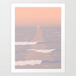 Sunset Waves Over Peru Art Print