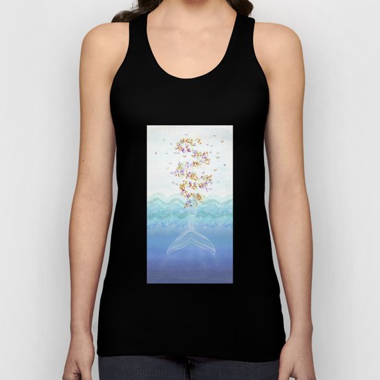 Flying whale Unisex Tank Top