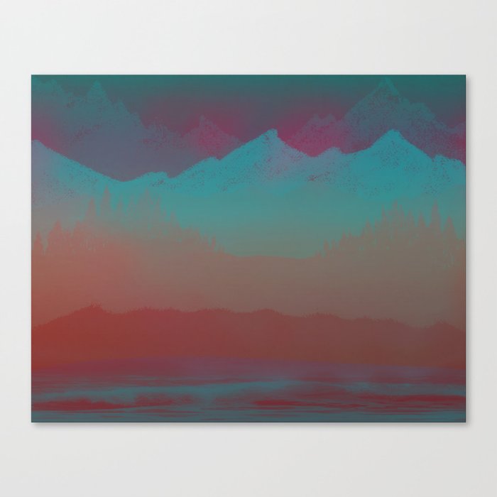 Ombre Mountainscape Sunset Colors Canvas Print By Roxygart