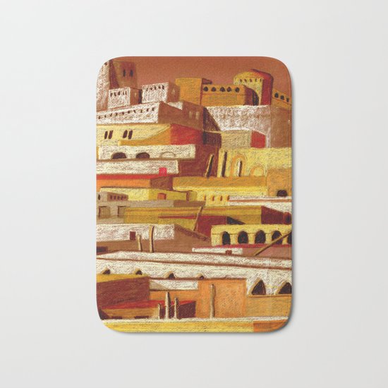 The fortress at sunset Bath Mat