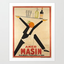 vintage placard amer masin maison fondee en 1881 Art Print | En, Graphicdesign, Masin, 1881, Digital, B119500, Maison, Switzerland, Affiche, Svizerra 