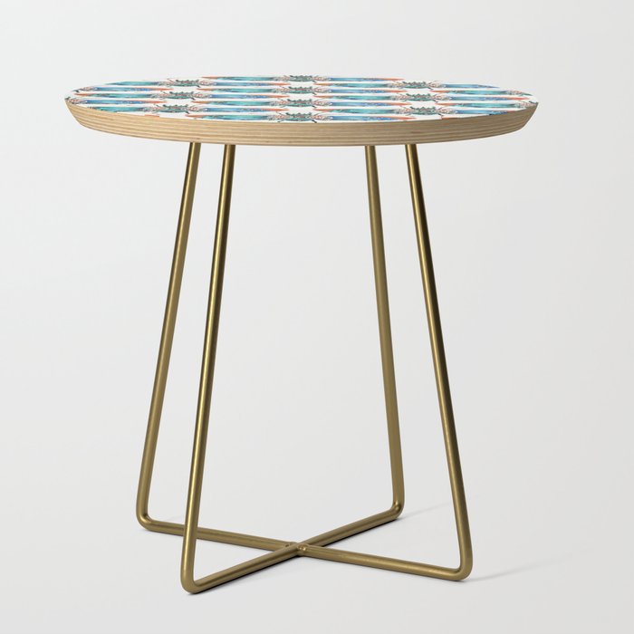 Ornamental Scarab – Turquoise & Coral Side Table