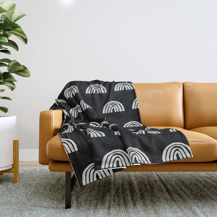 Black and white geometric throw blanket on sale