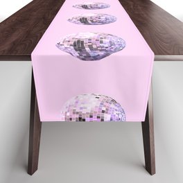 Disco ball Pink- pink background Table Runner